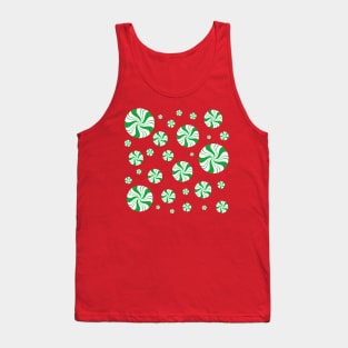 Green Round Peppermint Christmas Pattern Tank Top